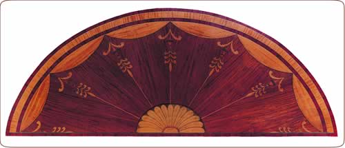 Satinwood Marquetry with oval panels of burr walnut